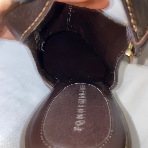 Tommy Hilfiger sling back brown patchwork heels. Size 8.5M Mable - Picture 8 of 12